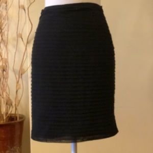 Ralph Lauren black sheer stripe midi skirt size M